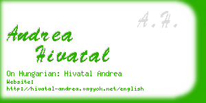 andrea hivatal business card